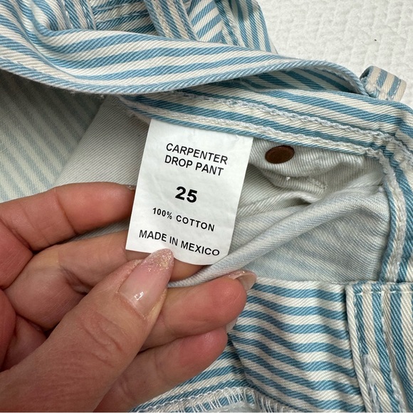 Denimist Carpenter Drop Pants 100% Cotton Blue Stripe Size 25 - Picture 12 of 12